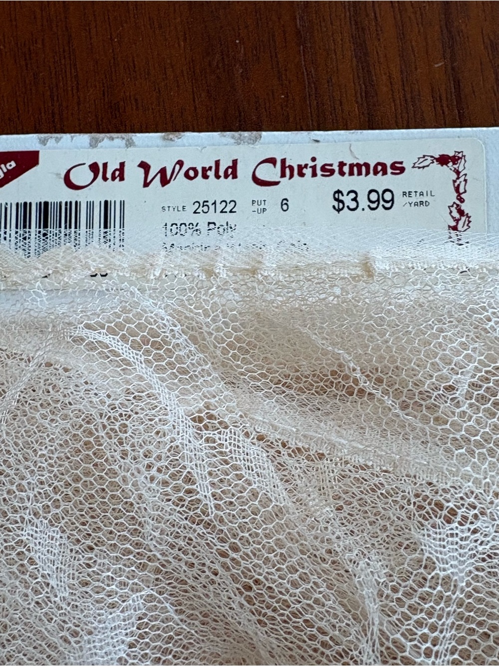 Hobby Lobby Old World Christmas Fabric Lace Trim 5Yds Vtg “Tea” Color Ivory - Picture 2 of 4
